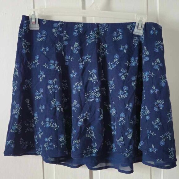 American Eagle Blue Floral Mini Skirt SZ XL - Picture 2 of 6